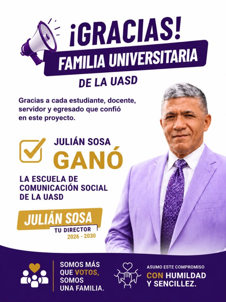 Julián Sosa es electo director de la Escuela de Comunicación Social de la UASD