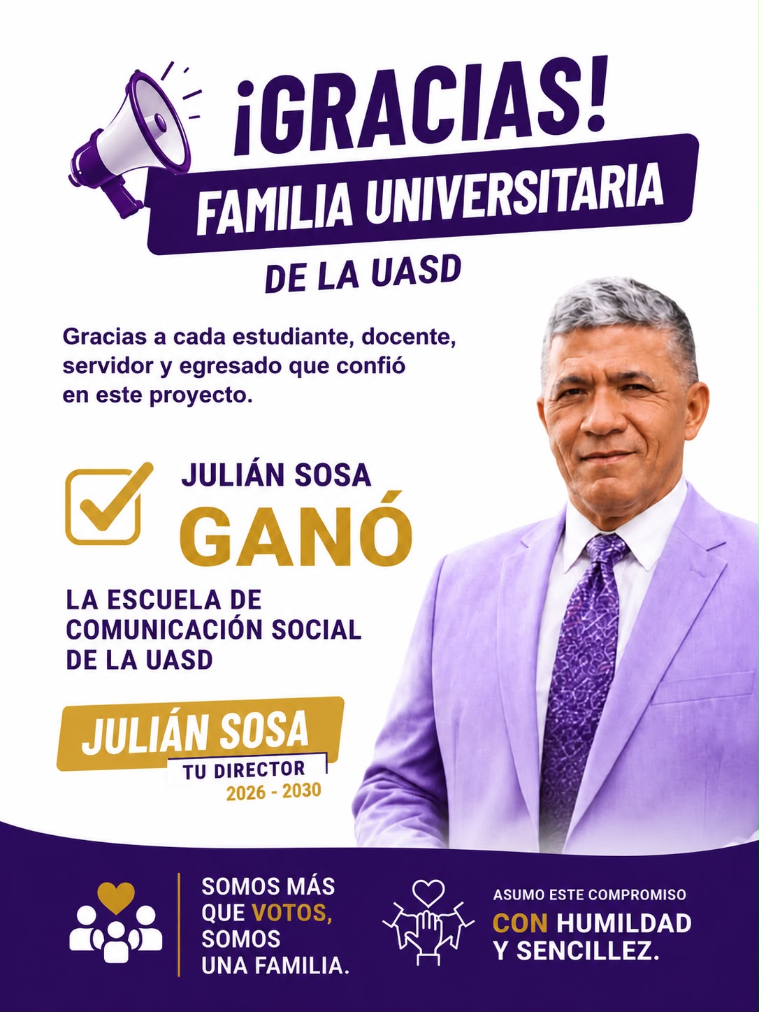 Julián Sosa es electo director de la Escuela de Comunicación Social de la UASD