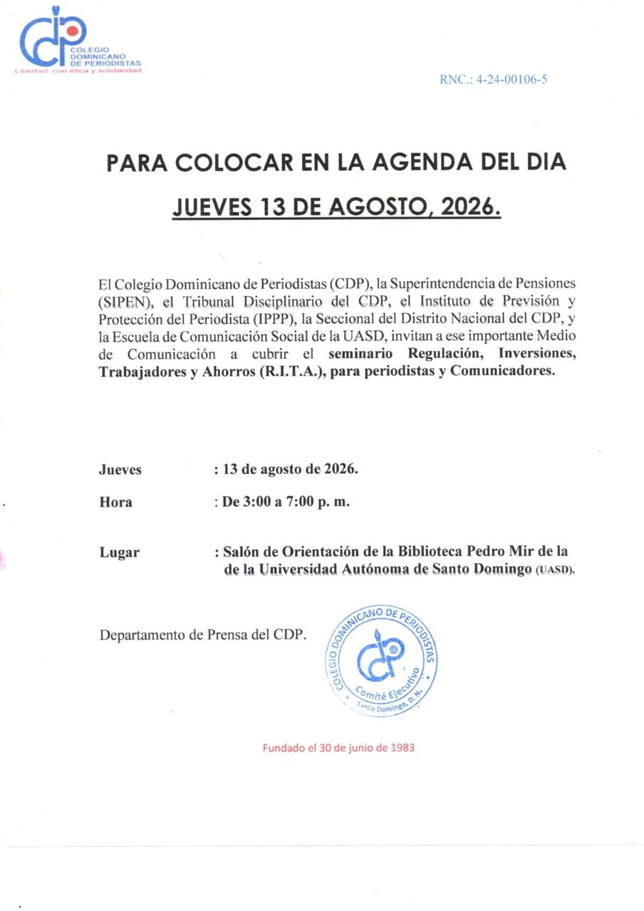 AGENDA DEL DIA